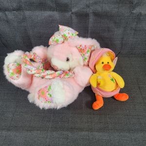 Bunny Easter basket with chic in egg.